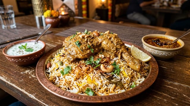 Mughlai chicken biryani.