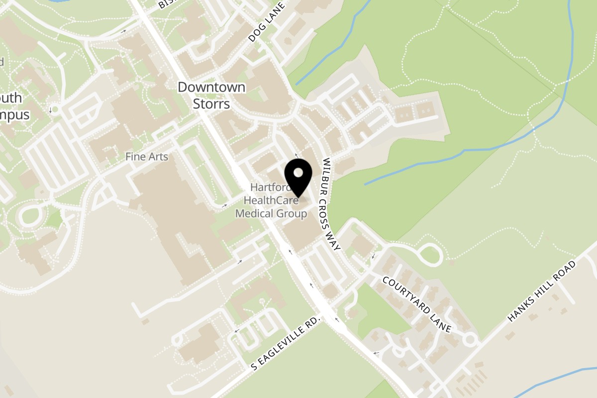 Map showing the location of Spice Venue Storrs on 1232 Storrs Rd in Storrs